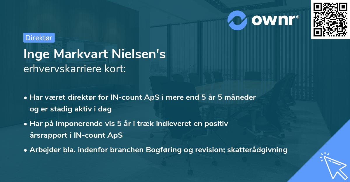 Inge Markvart Nielsen's erhvervskarriere kort