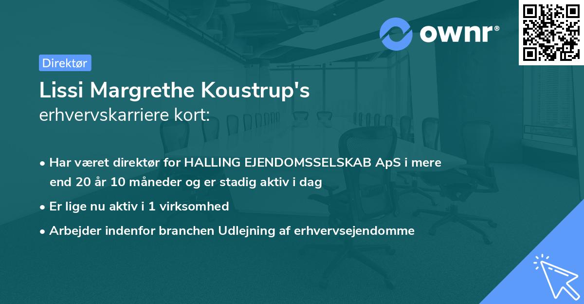 Lissi Margrethe Koustrup's erhvervskarriere kort