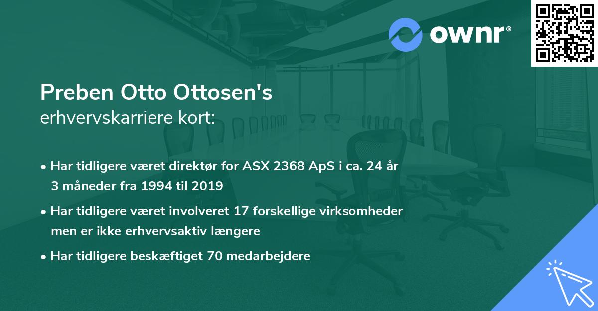 Preben Otto Ottosen's erhvervskarriere kort