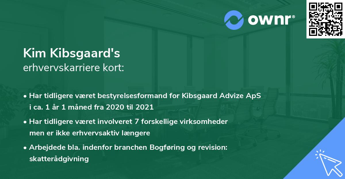 Kim Kibsgaard's erhvervskarriere kort