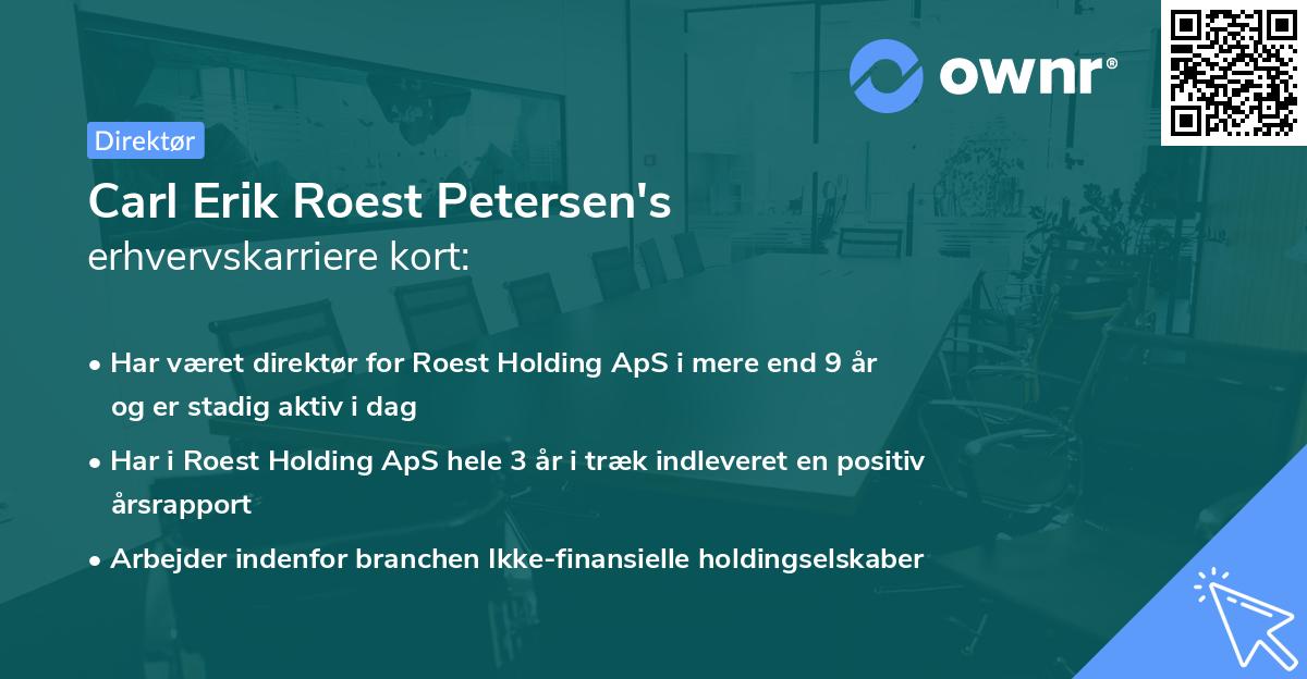 Carl Erik Roest Petersen's erhvervskarriere kort