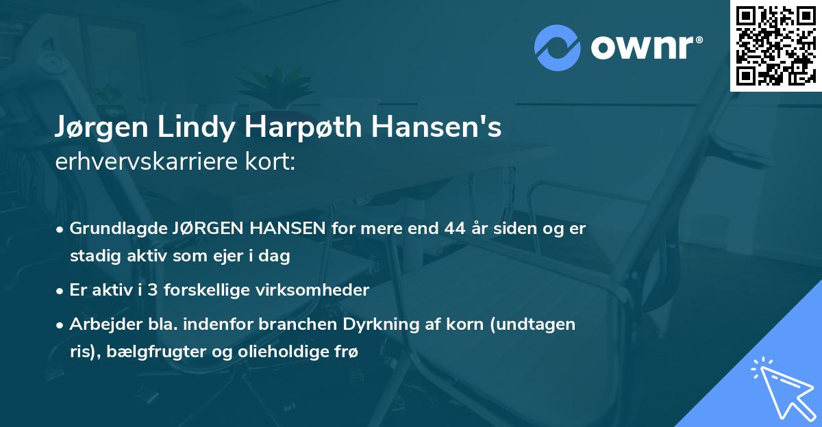 Jørgen Lindy Harpøth Hansen's erhvervskarriere kort