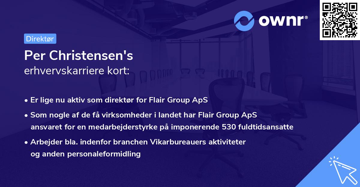 Per Christensen's erhvervskarriere kort