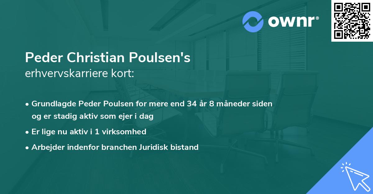 Peder Christian Poulsen's erhvervskarriere kort