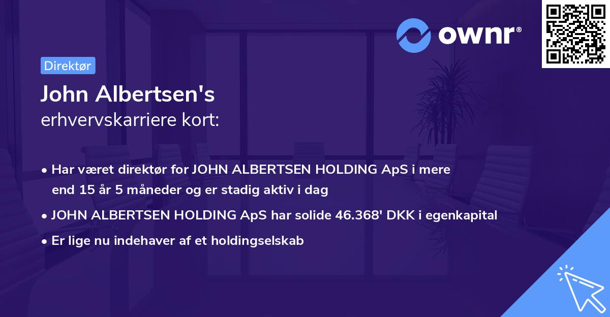 John Albertsen's erhvervskarriere kort