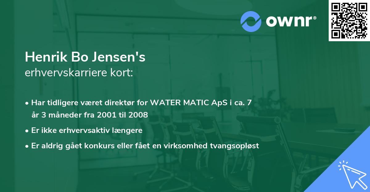 Henrik Bo Jensen's erhvervskarriere kort