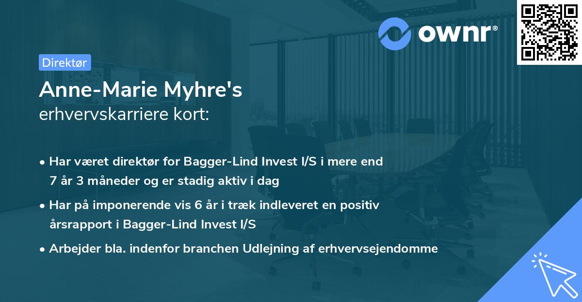 Anne-Marie Myhre's erhvervskarriere kort