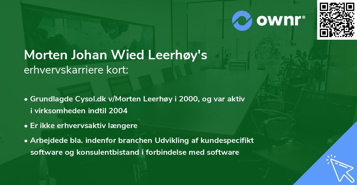 Morten Johan Wied Leerhøy's erhvervskarriere kort
