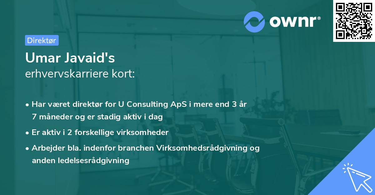 Umar Javaid's erhvervskarriere kort