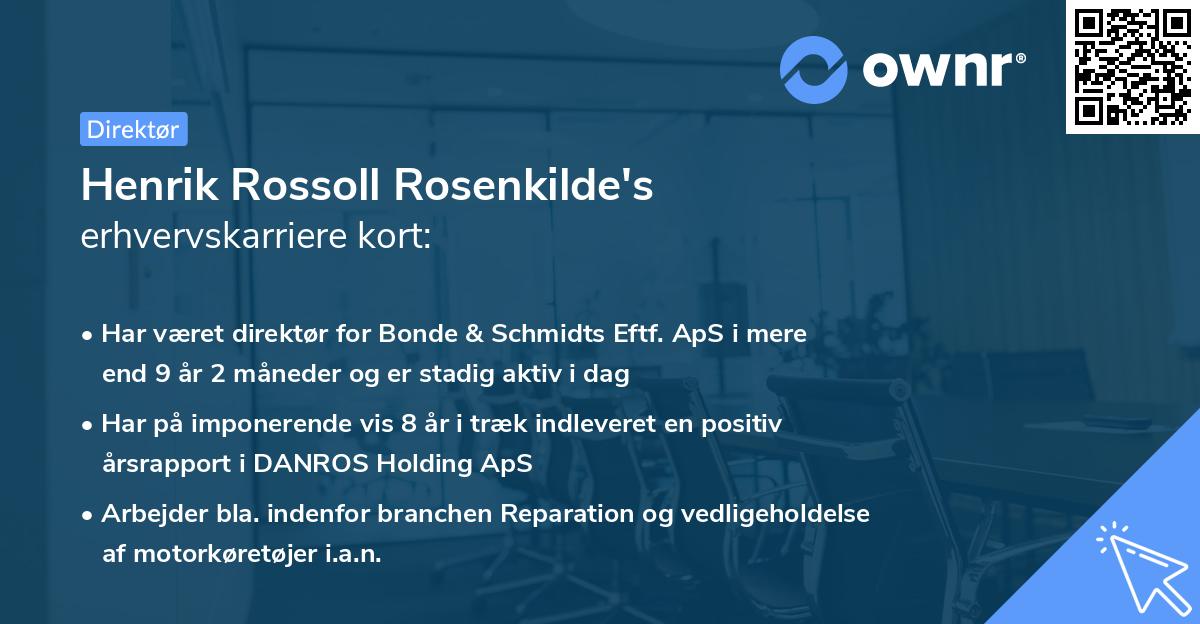 Henrik Rossoll Rosenkilde's erhvervskarriere kort