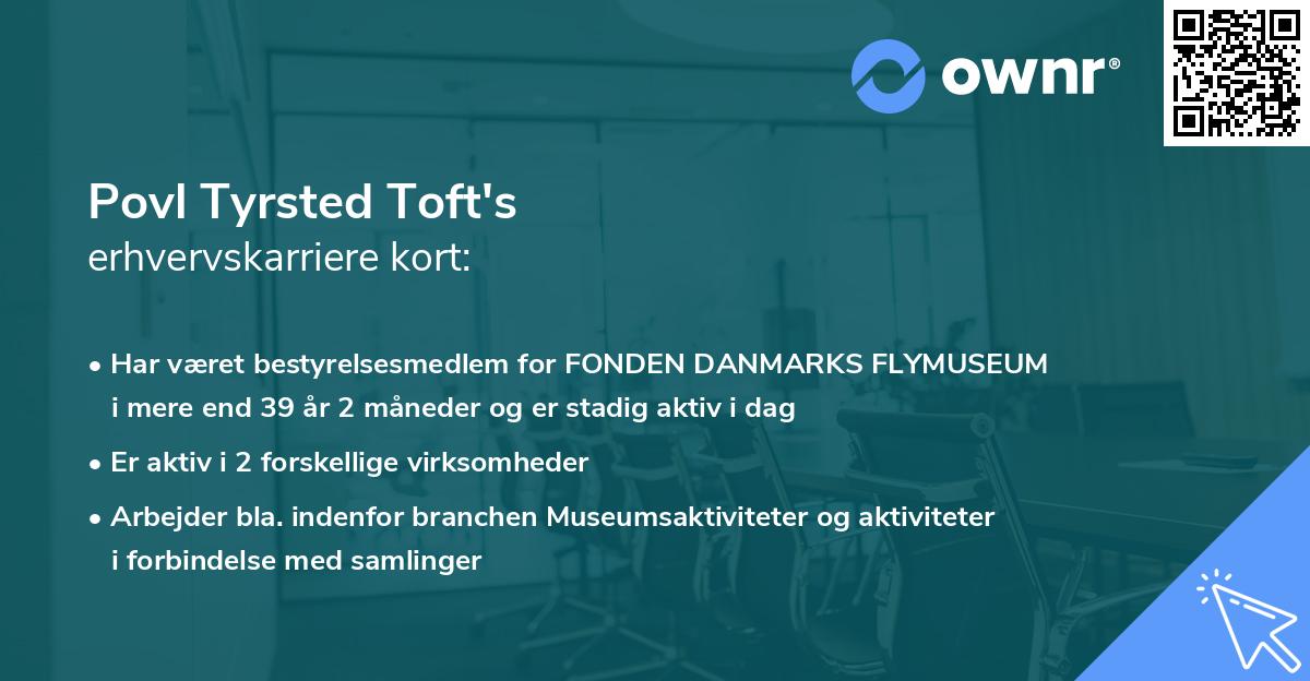Povl Tyrsted Toft's erhvervskarriere kort