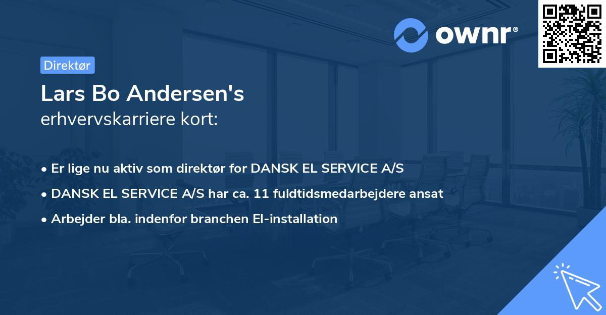 Lars Bo Andersen's erhvervskarriere kort