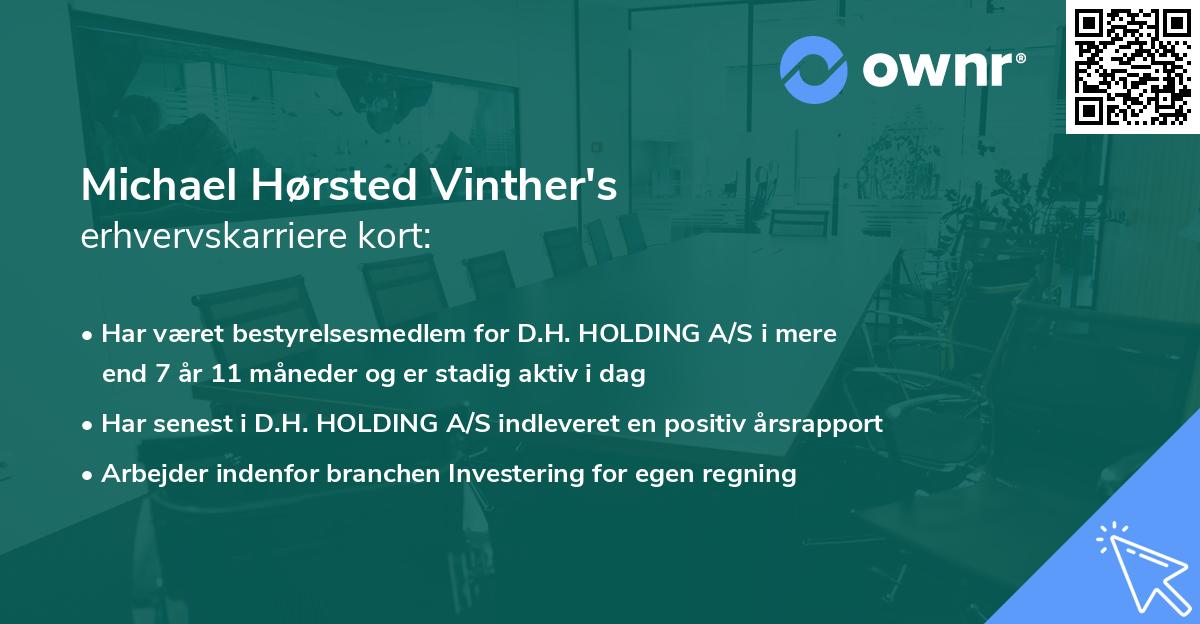 Michael Hørsted Vinther's erhvervskarriere kort