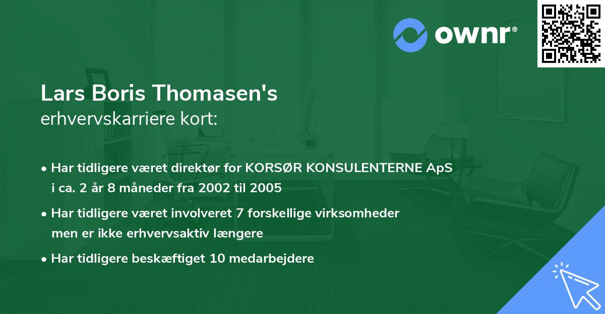 Lars Boris Thomasen's erhvervskarriere kort