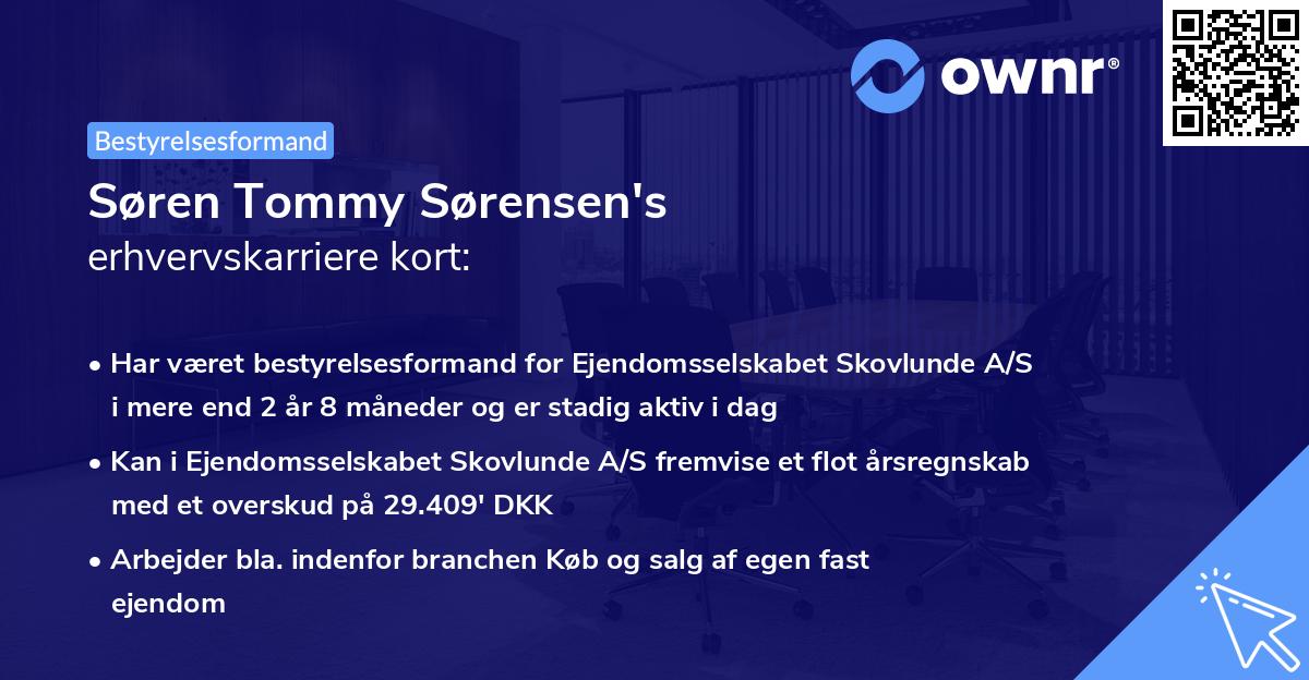 Søren Tommy Sørensen's erhvervskarriere kort