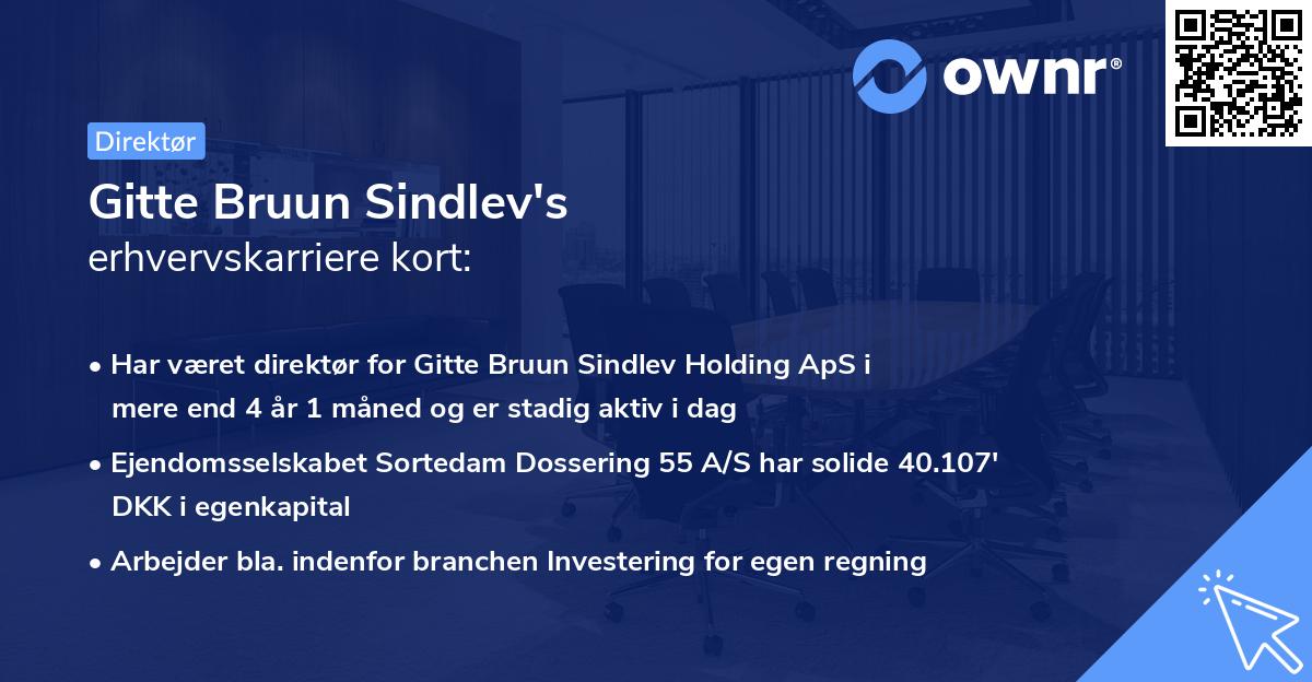 Gitte Bruun Sindlev's erhvervskarriere kort