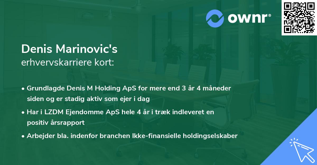 Denis Marinovic's erhvervskarriere kort