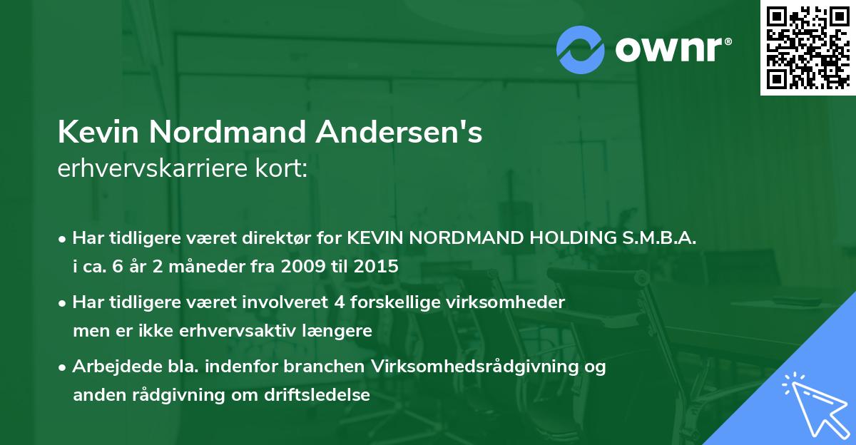 Kevin Nordmand Andersen's erhvervskarriere kort