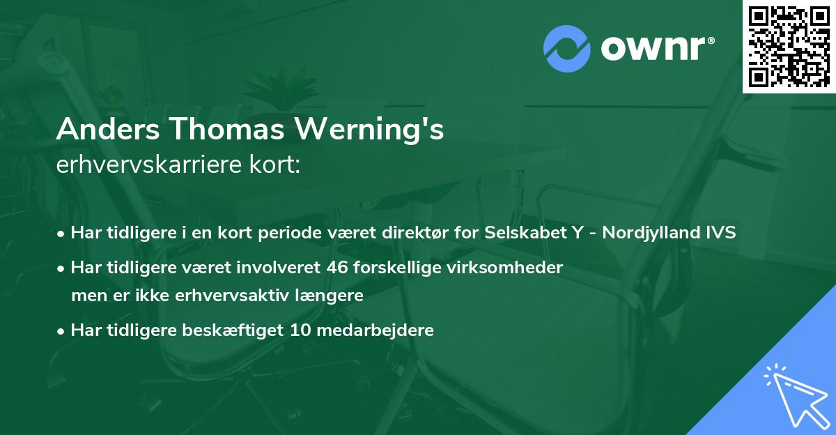 Anders Thomas Werning's erhvervskarriere kort