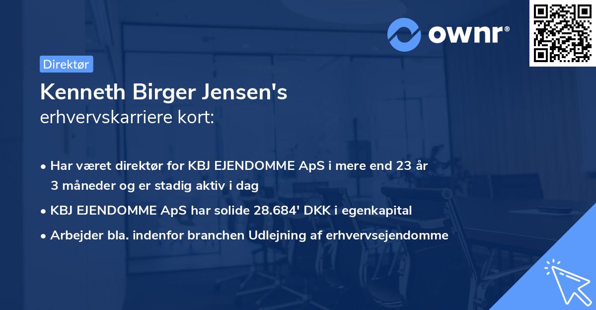 Kenneth Birger Jensen's erhvervskarriere kort