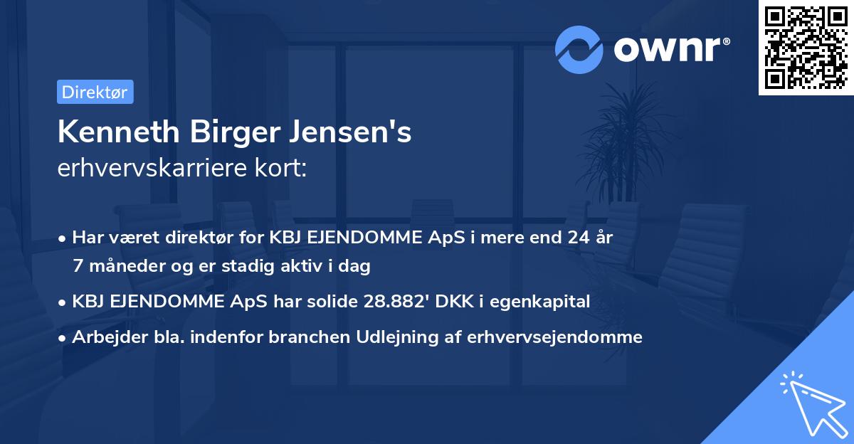 Kenneth Birger Jensen's erhvervskarriere kort