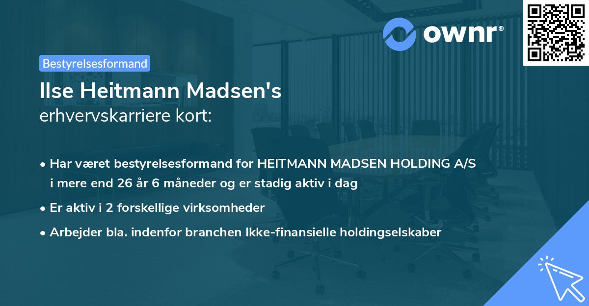 Ilse Heitmann Madsen's erhvervskarriere kort