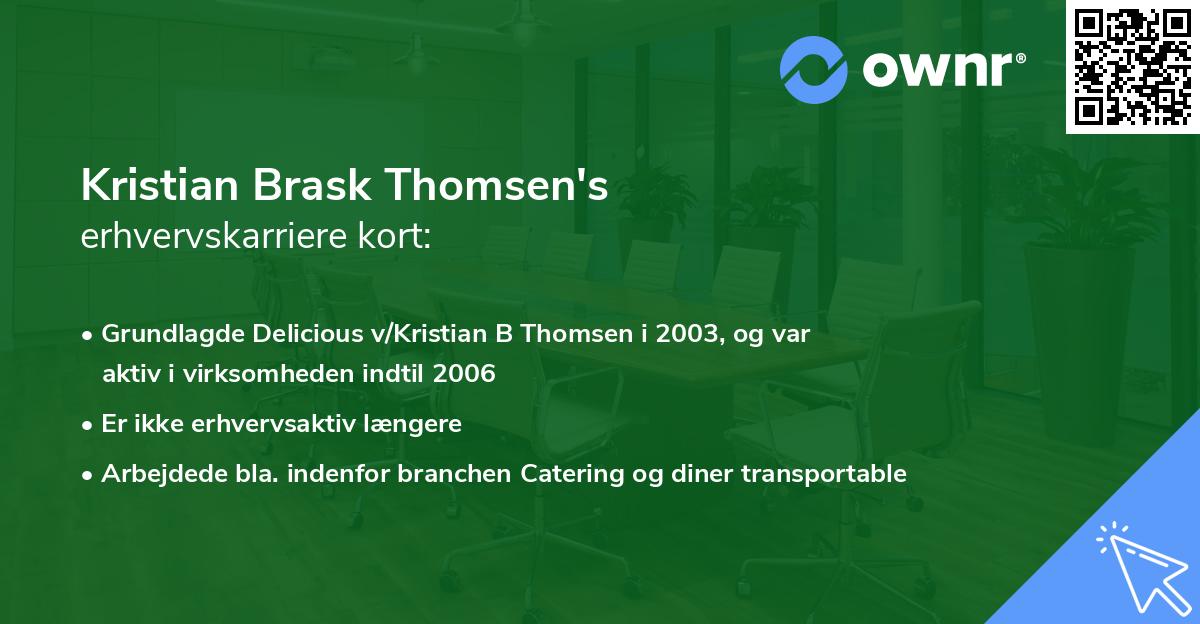 Kristian Brask Thomsen's erhvervskarriere kort