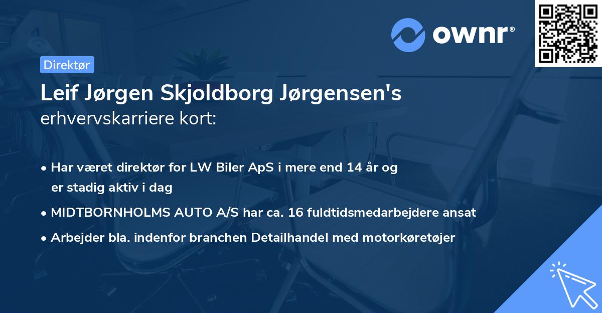 Leif Jørgen Skjoldborg Jørgensen's erhvervskarriere kort