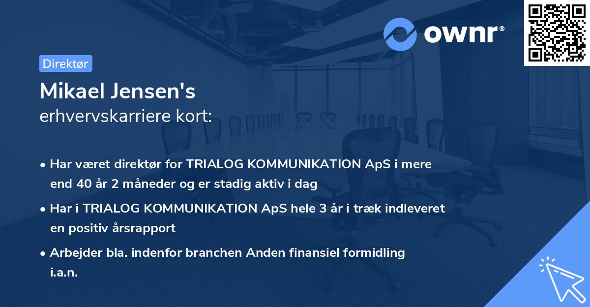Mikael Jensen's erhvervskarriere kort