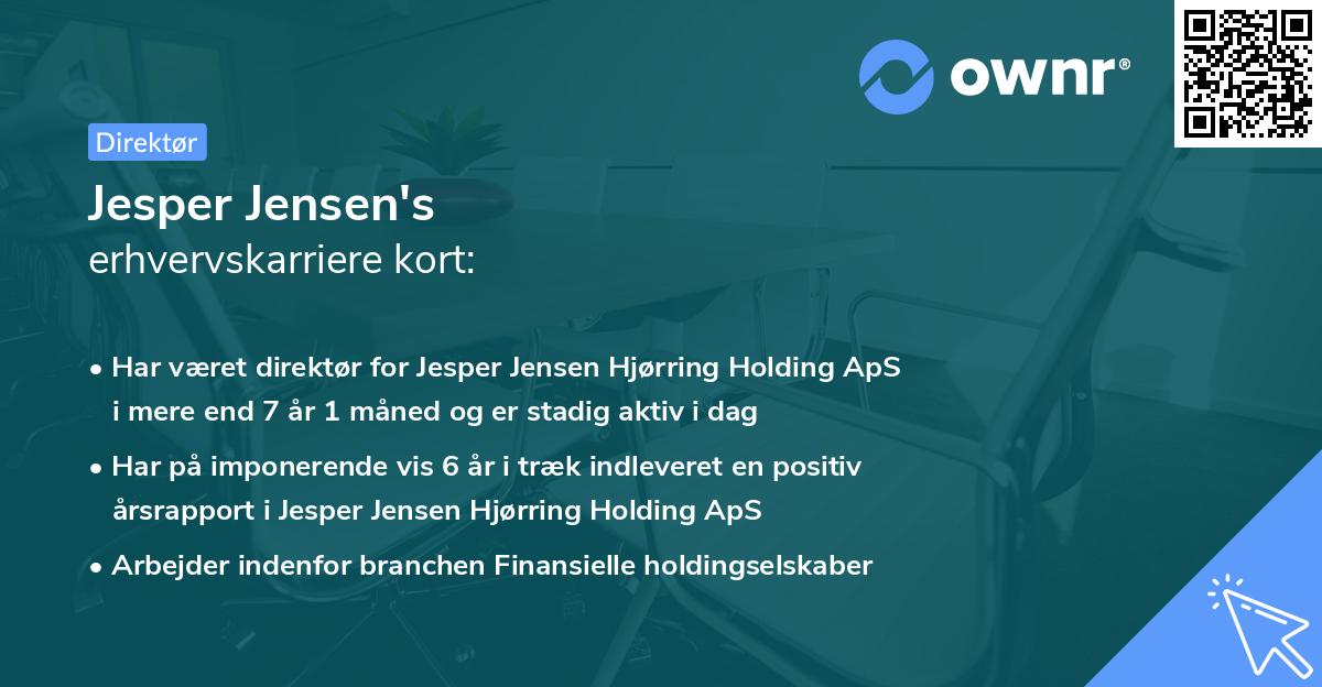 Jesper Jensen's erhvervskarriere kort