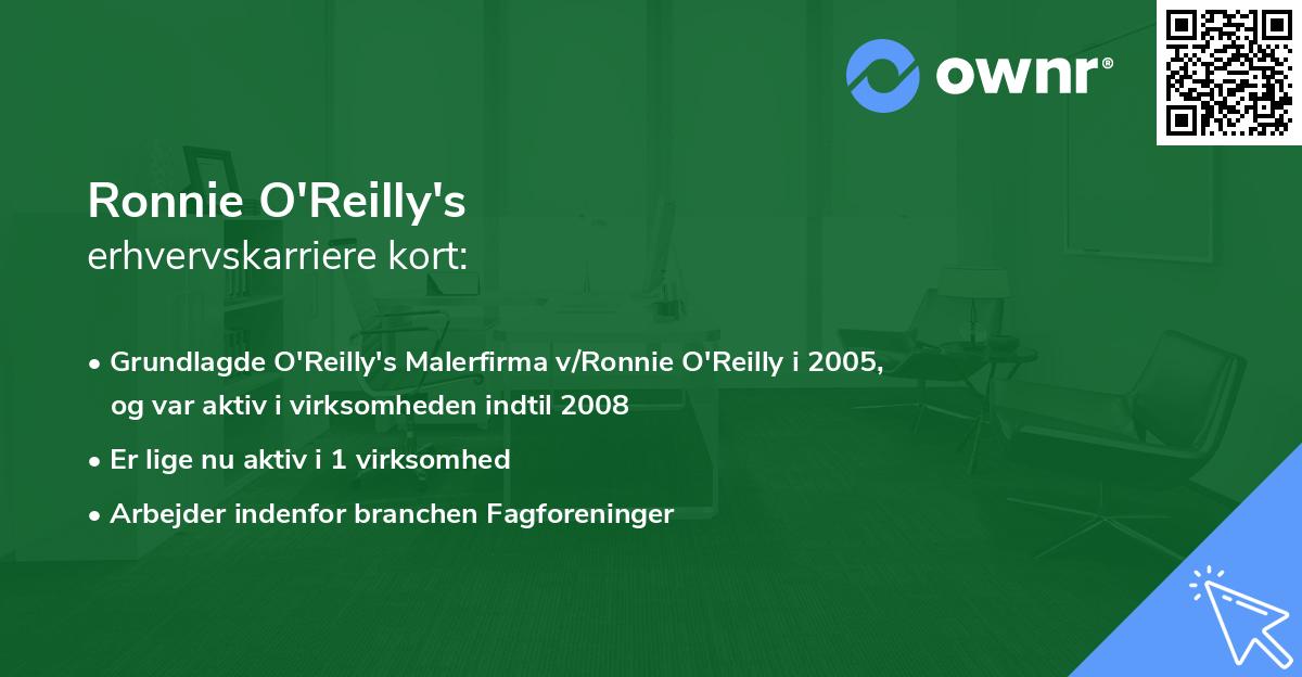 Ronnie O'Reilly's erhvervskarriere kort