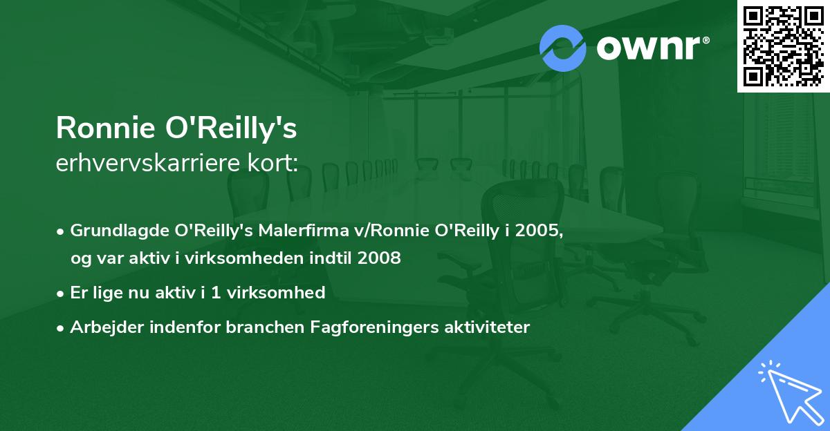 Ronnie O'Reilly's erhvervskarriere kort