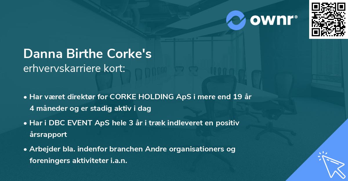 Danna Birthe Corke's erhvervskarriere kort