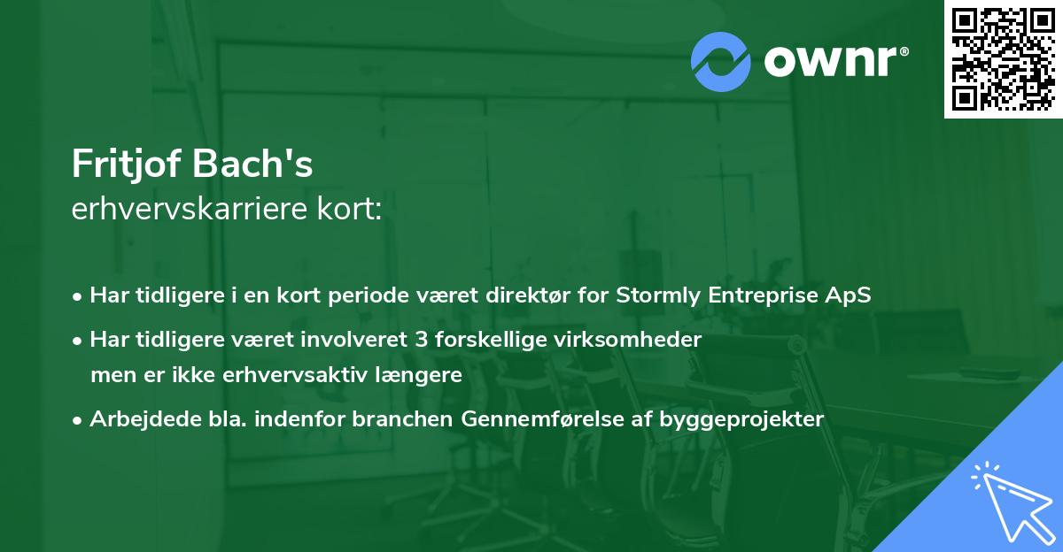 Fritjof Bach's erhvervskarriere kort