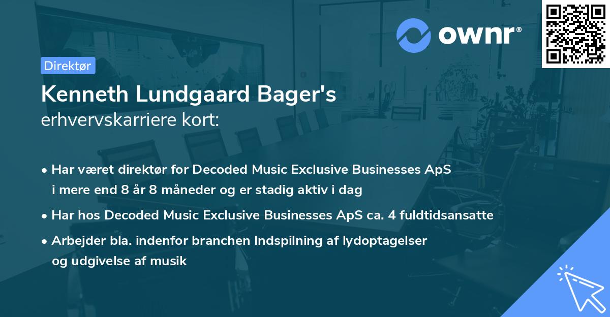 Kenneth Lundgaard Bager's erhvervskarriere kort