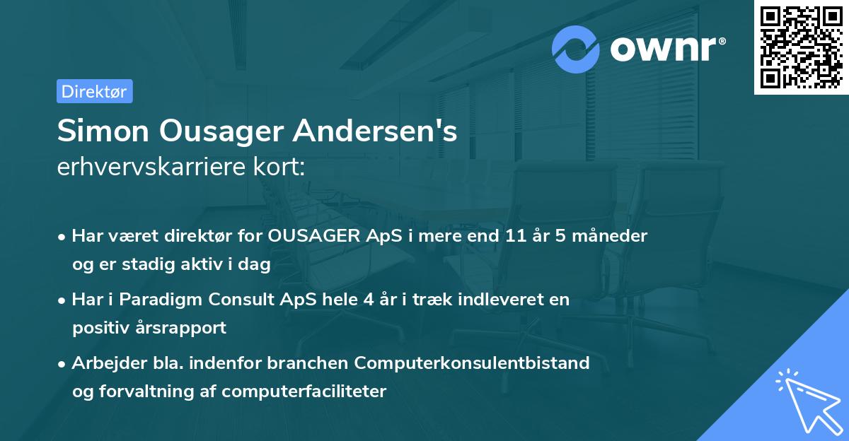 Simon Ousager Andersen's erhvervskarriere kort
