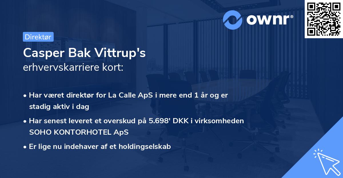 Casper Bak Vittrup's erhvervskarriere kort