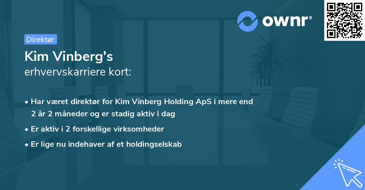 Kim Vinberg's erhvervskarriere kort