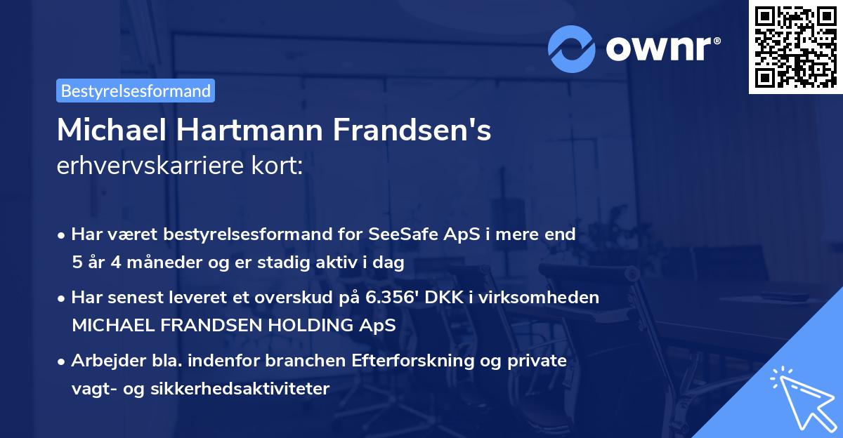 Michael Hartmann Frandsen's erhvervskarriere kort
