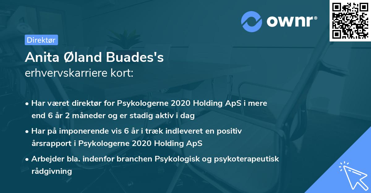 Anita Øland Buades's erhvervskarriere kort