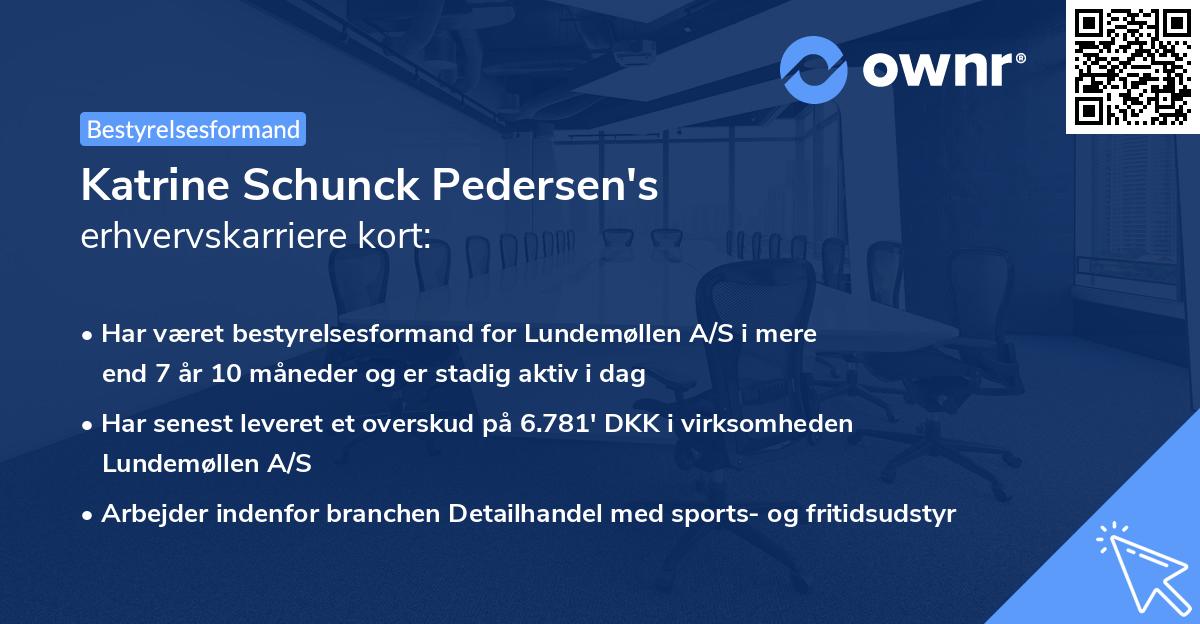 Katrine Schunck Pedersen's erhvervskarriere kort