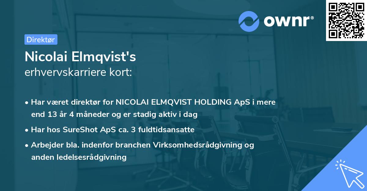 Nicolai Elmqvist's erhvervskarriere kort