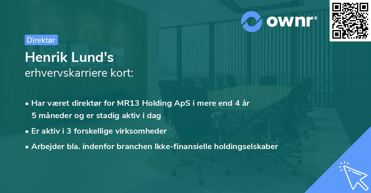 Henrik Lund's erhvervskarriere kort