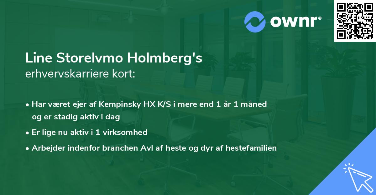 Line Storelvmo Holmberg's erhvervskarriere kort