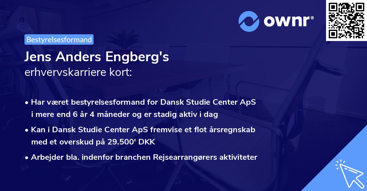 Jens Anders Engberg's erhvervskarriere kort