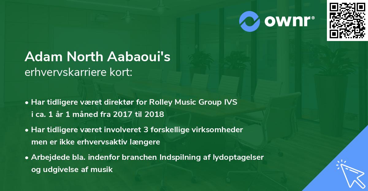Adam North Aabaoui's erhvervskarriere kort