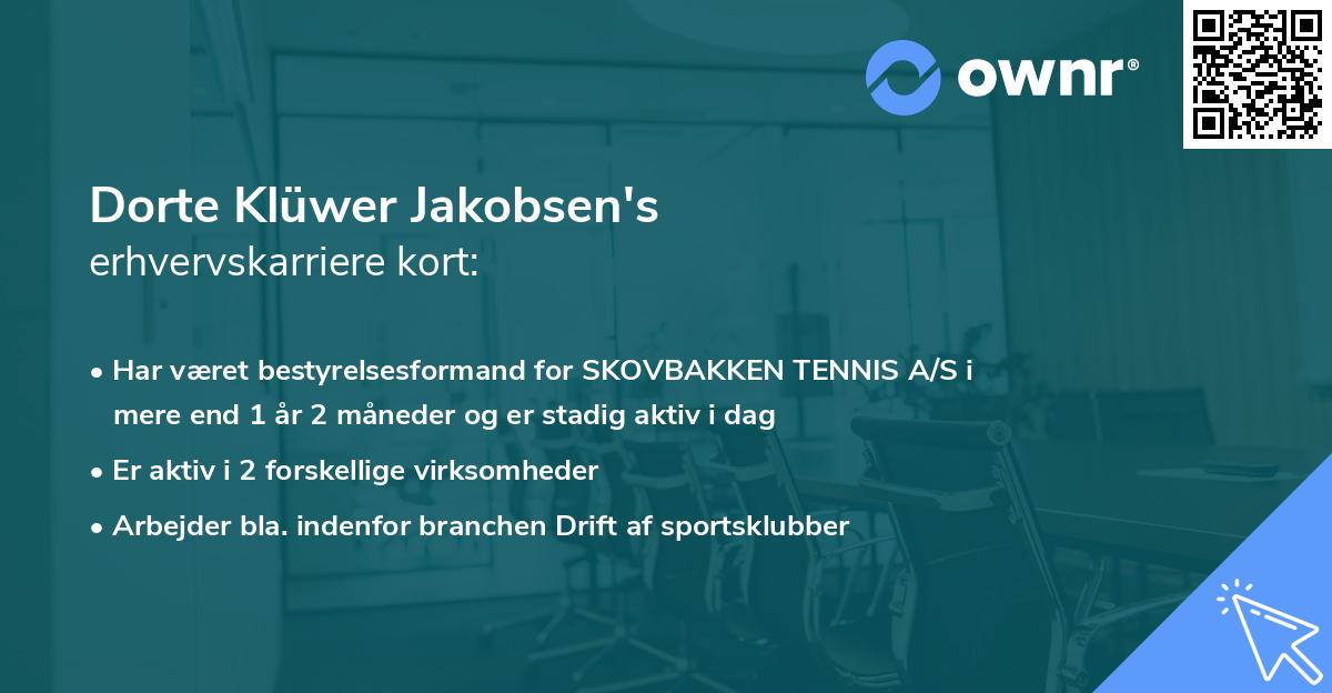 Dorte Klüwer Jakobsen's erhvervskarriere kort