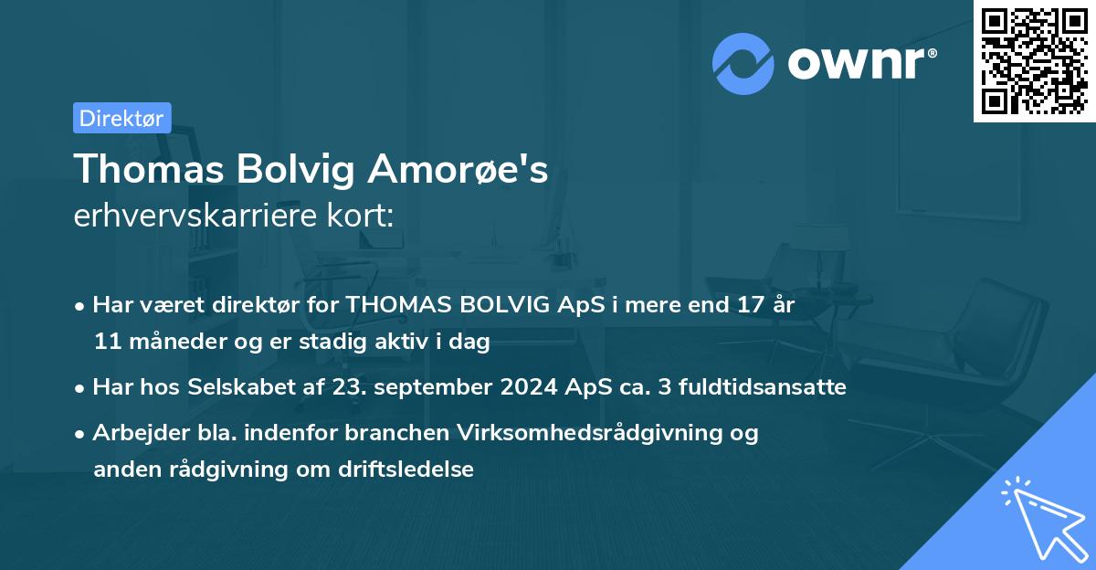 Thomas Bolvig Amorøe's erhvervskarriere kort