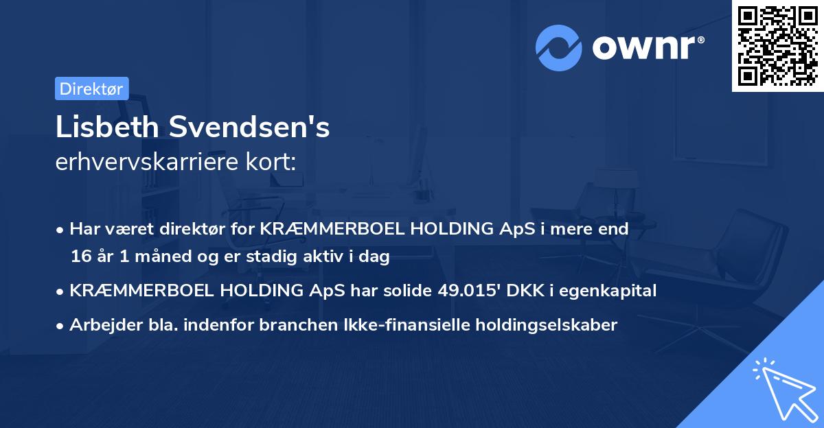 Lisbeth Svendsen's erhvervskarriere kort