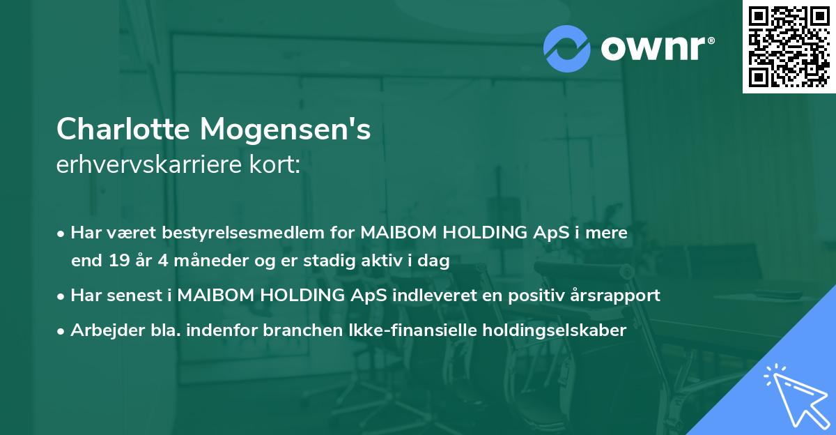 Charlotte Mogensen's erhvervskarriere kort